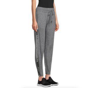 NWT Small Cashmere Tracksuit Joggers Paillete Pants Qi Cashmere Sequin